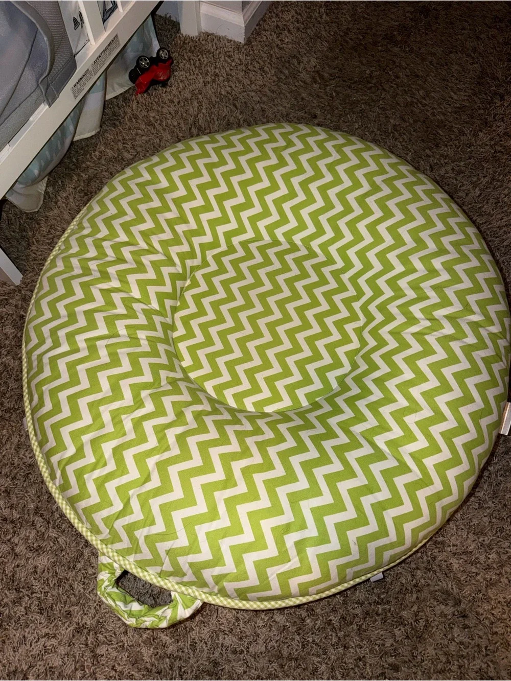 Infant Lounger Nest - Green Plush Support Pillow
